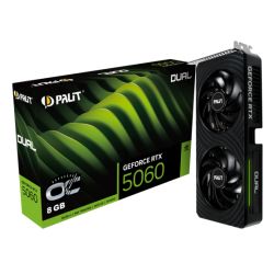 Palit RTX5060 DUAL OC, PCIe5, 8GB DDR7, HDMI, 3 DP, 2535MHz Clock, RGB Lighting, Overclocked