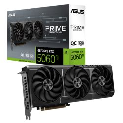 Asus PRIME RTX5060 Ti OC, PCIe5, 16GB DDR7, HDMI, 3 DP, 2647MHz Clock, Overclocked, Compact SFF-Ready