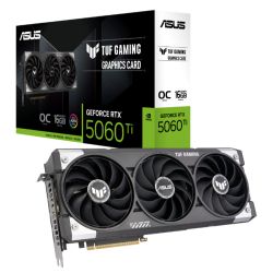 Asus TUF GAMING RTX5060 Ti OC, PCIe5, 16GB DDR7, HDMI, 3 DP, 2692MHz Clock, RGB Lighting, Overclocked