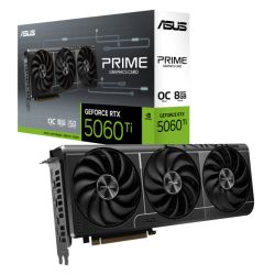 Asus PRIME RTX5060 Ti OC, PCIe5, 8GB DDR7, HDMI, 3 DP, 2647MHz Clock, Overclocked, Compact SFF-Ready