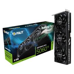 Palit RTX5060 Ti Infinity 3, PCIe5, 8GB DDR7, HDMI, 3 DP, 2572MHz Clock, Compact SFF-Ready