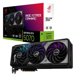 Asus ROG STRIX RTX5070 OC, PCIe5, 12GB DDR7, 2 HDMI, 3 DP, 2685MHz Clock, RGB Lighting, Overclocked