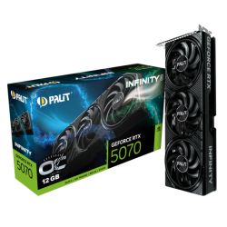 Palit RTX5070 Infinity 3 OC, PCIe5, 12GB DDR7, HDMI, 3 DP, 2542MHz Clock, Overclocked, Compact SFF-Ready