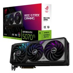 Asus ROG STRIX RTX5070 Ti OC, PCIe5, 16GB DDR7, 2 HDMI, 3 DP, 2625MHz Clock, RGB Lighting, Overclocked