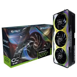 Palit RTX5070 Ti GameRock OC, PCIe5, 16GB DDR7, HDMI, 3 DP, 2512MHz Clock, RGB Lighting, Overclocked