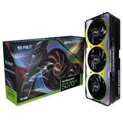 Palit RTX5070 Ti GameRock, PCIe5, 16GB DDR7, HDMI, 3 DP, 2452MHz Clock, RGB Lighting