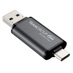 Team 128GB X1 USB-A & USB-C 3.2 Gen1 Memory Pen, 100MB/s, Aluminium Alloy
