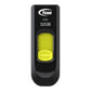 Team 32GB C141 Yellow USB 2.0 Memory Pen, Retractable Design, Ultra-thin 9.5mm