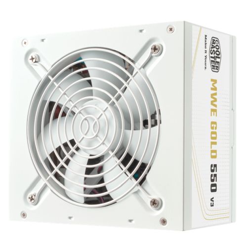 Cooler Master 550W MWE Gold V3 ATX 3.1 PSU, Fully Wired, HDB Bearing Fan, 80+ Gold, White