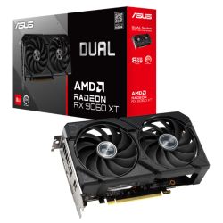 Asus DUAL RX9060 XT, PCIe5, 8GB DDR6, HDMI, 2 DP, 3150MHz Clock, Compact SFF-Ready