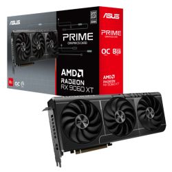 Asus PRIME RX9060 XT OC, PCIe5, 8GB DDR6, HDMI, 2 DP, 3330MHz Clock, Overclocked, Compact SFF-Ready