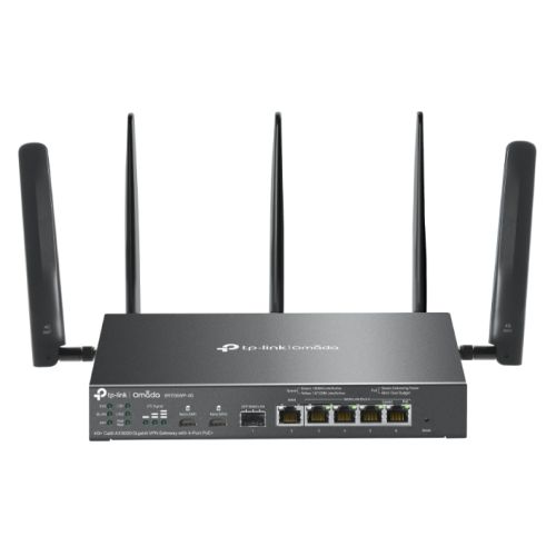TP-LINK (ER706WP-4G) Omada 4G+ Cat6 AX3000 Gigabit VPN Gateway with 4-Port PoE+, 5x GB Ports, Omada Mesh, High-Security VPN