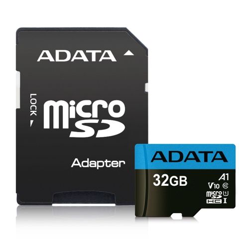 ADATA 32GB Premier MicroSDHC Card with SD Adapter, UHS-I Class 10, A1 App Performance, 85MB/s