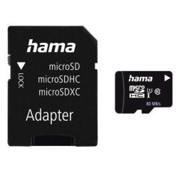 Hama 64GB MicroSDXC Card with SD Adapter, Class 10 UHS-I, Up to 80MB/s