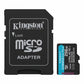Kingston 256GB Canvas Go! Plus Gen4 MicroSDXC Card with SD Adapter, UHS-I Class 10, U3, A2 App Performance, 200MB/s