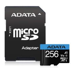 ADATA 256GB Premier MicroSDXC Card with SD Adapter, UHS-I Class 10, A1 App Performance, 85MB/s