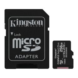 Kingston 256GB Canvas Select Plus MicroSDXC Card with SD Adapter, UHS-I Class 10, U3, A1 App Performance, 100MB/s