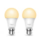 TP-LINK (TAPO L510B 2-Pack) Wi-Fi LED Smart Light Bulb, Dimmable, Schedule, App/Voice Control, Bayonet Fitting