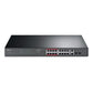 TP-LINK (TL-SL1218MP) 16-Port 10/100Mbps + 2-Port GB Unmanaged PoE Switch, 2 combo GB SFP Slots, 16-Port PoE, Rackmountable