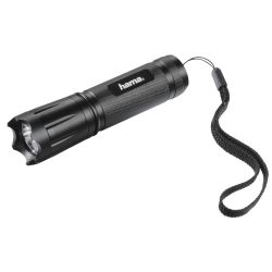 Hama (Classic C-118) 100 Lumen LED Torch, 110m Range, IP54 Splash/Dust Proof, Black