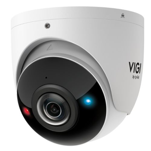 TP-LINK (InSight S485PI) VIGI 8MP Outdoor IR Panoramic Turret Network Camera, IP67, PoE, 180Â° Panorama, AI Detection/Classification, Red-Blue Warning Lights