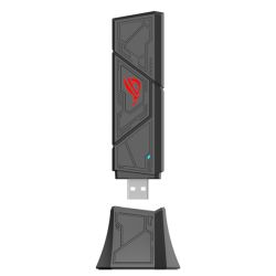 Asus (ROG USB-BE92) BE6500 Tri-Band Wi-Fi 7 USB Adapter, USB Type A & C, 4096-QAM, MLO, WPA3 Security, OFDMA, MU-MIMO, Cradle